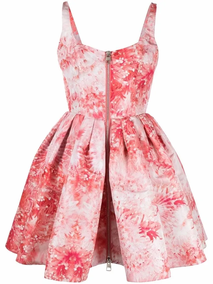 Floral-Print Flared Dress