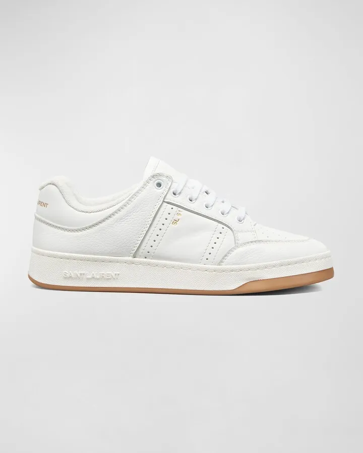 Men's SL61 Perforated Leather Low-Top Sneakers