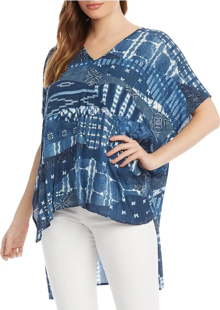 Bali Womens Printed Hi-Low Tunic Top