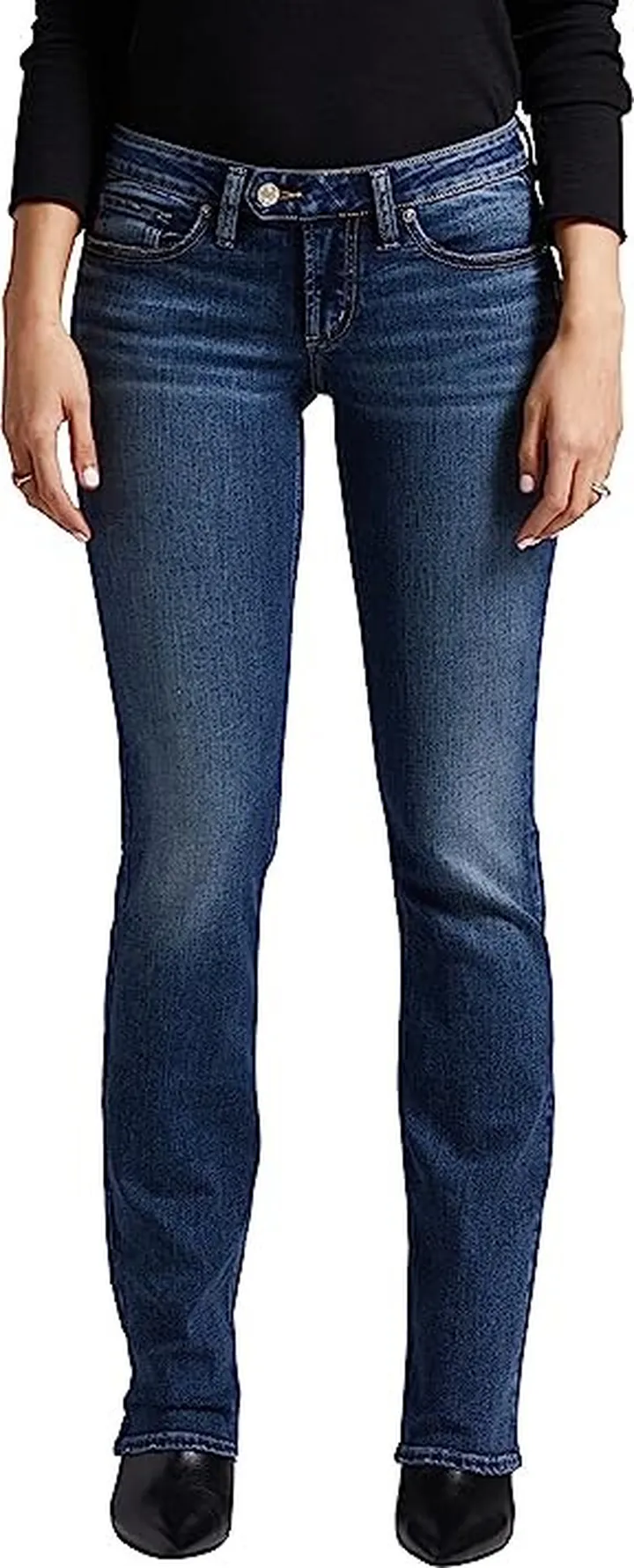 Silver Jeans Co. Tuesday Low Rise Slim Bootcut Jeans L12602EDB346 (Medium Indigo Wash) Women's Jeans