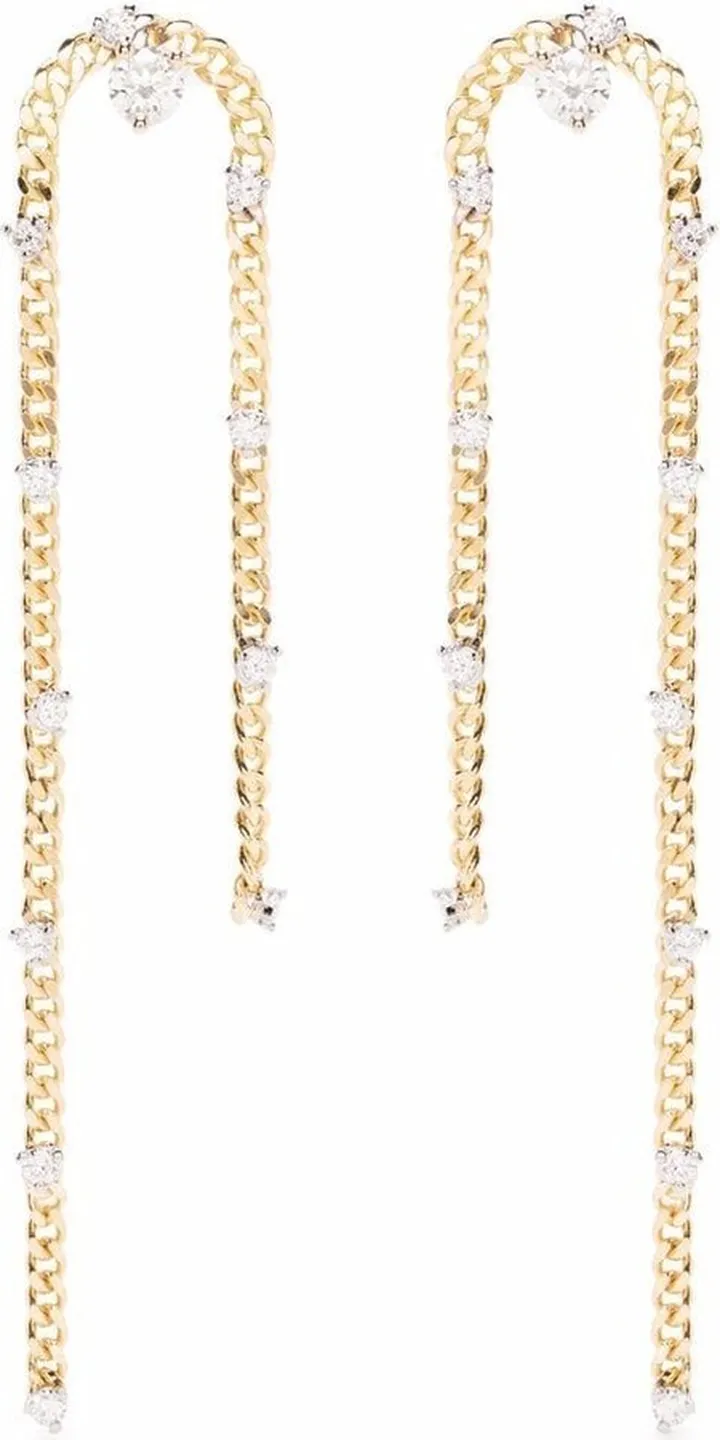 18kt yellow gold Unchain My Art diamond earrings