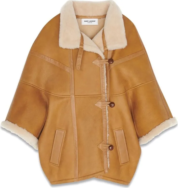 Coccoon shearling cape