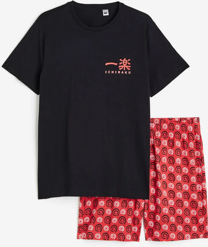 Regular Fit Pajama T-shirt and Shorts