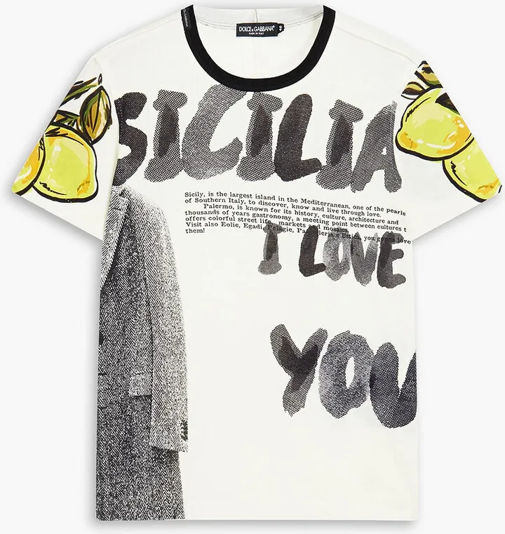 Slim-fit printed cotton-jersey T-shirt