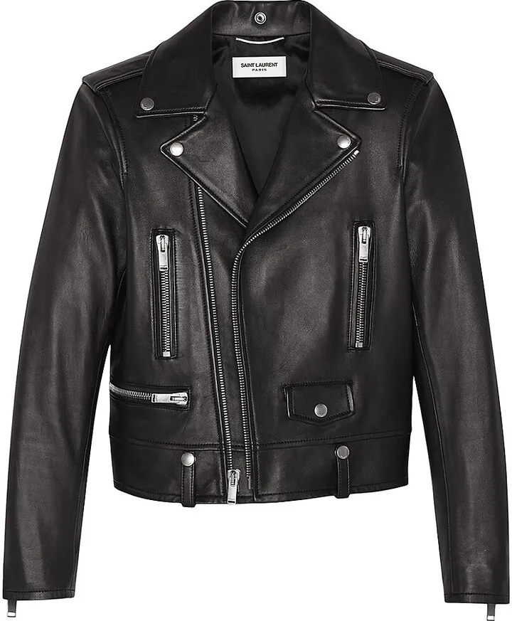 Motorcycle Jacket In Plunged Lambskin