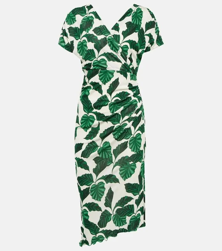 Havana printed jersey midi dress