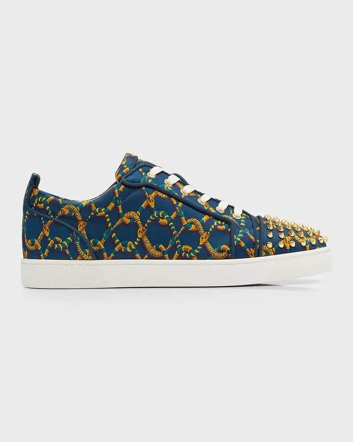Men's Louis Junior Spikes Satin Low-Top Sneakers