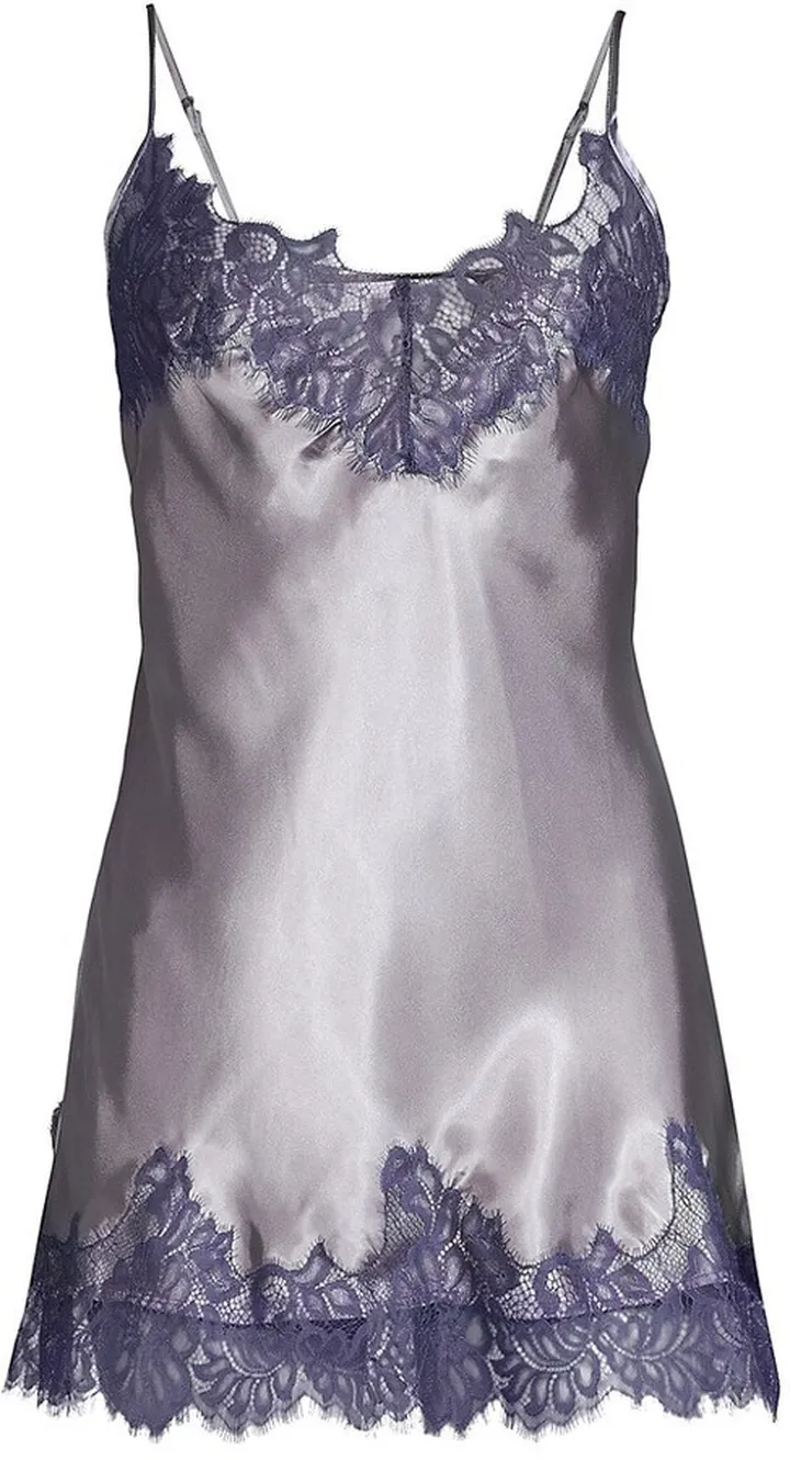 Lace-Trim Satin Chemise