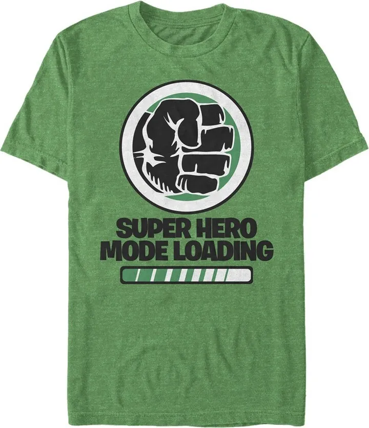 Men's Marvel Hulk Hero Mode Loading T-Shirt - Kelly Heather - Medium