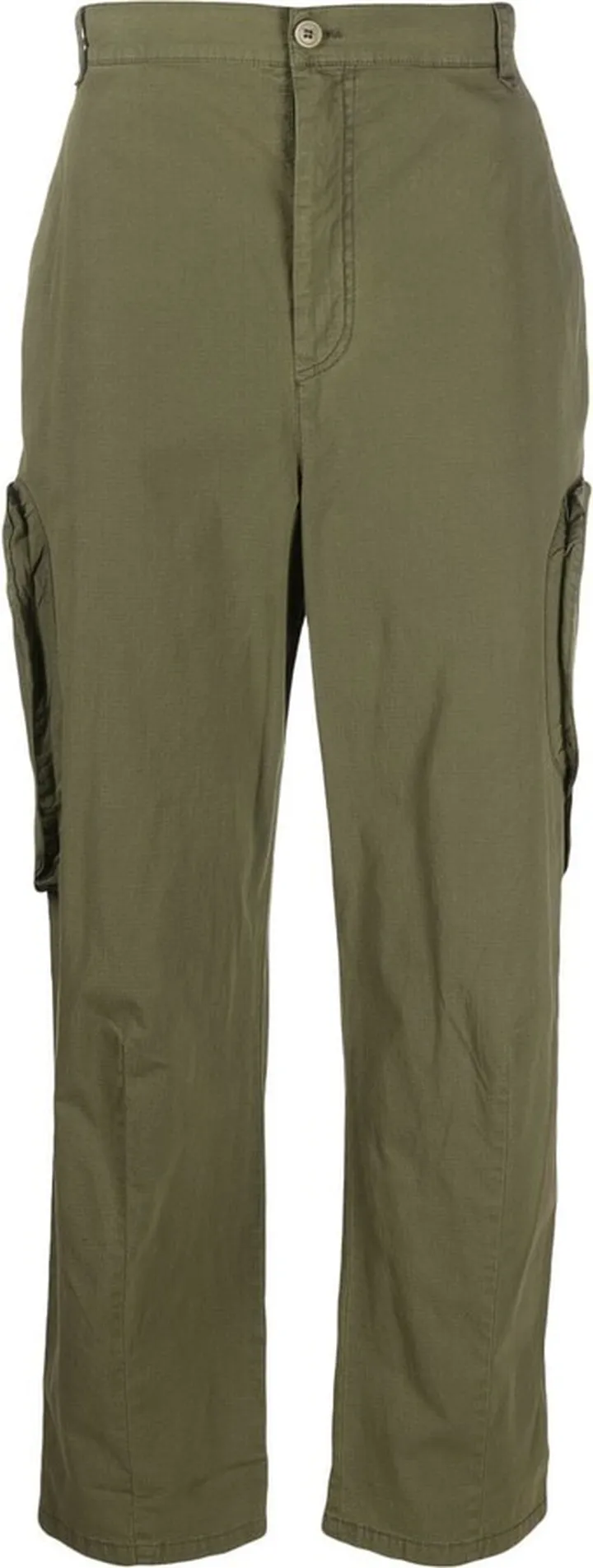 Straight-Leg Cotton Cargo Trousers