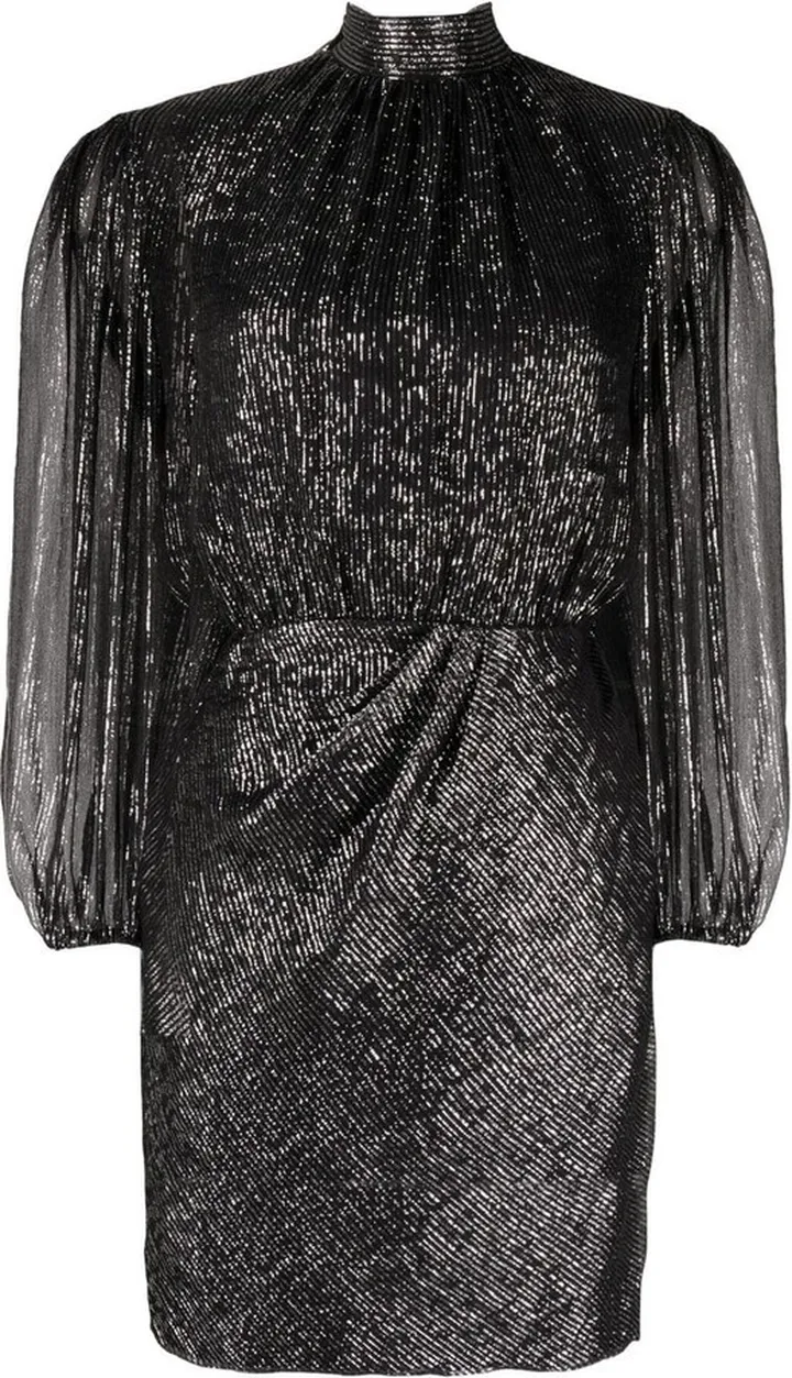 Rivela puff-sleeve lamé minidress