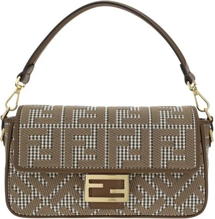 Fendi Baguette FF Embroidered Shoulder Bag