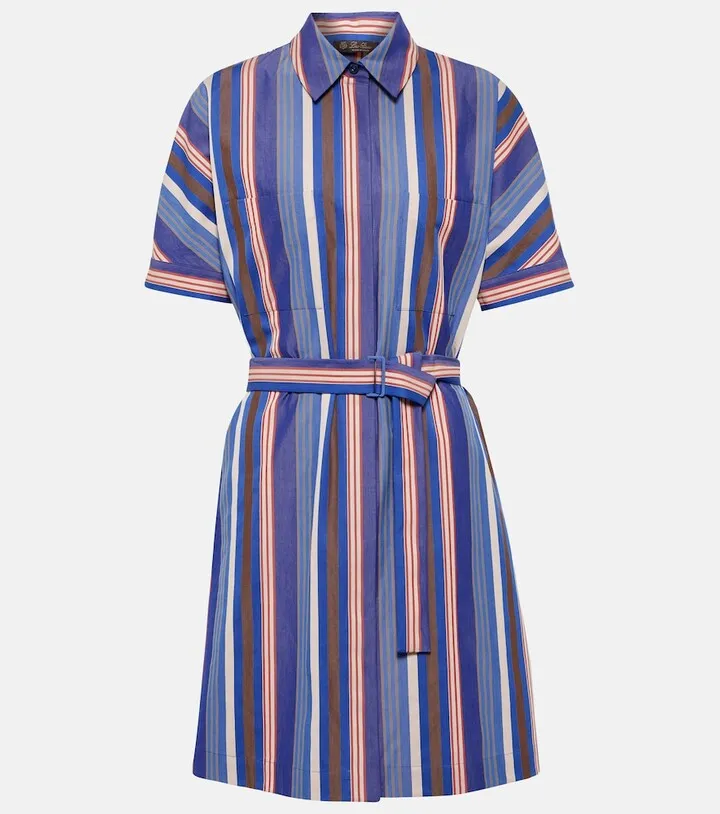 Miranda striped cotton minidress