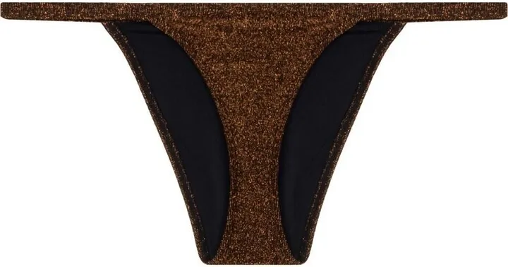 Metallic-Threading Bikini Bottoms