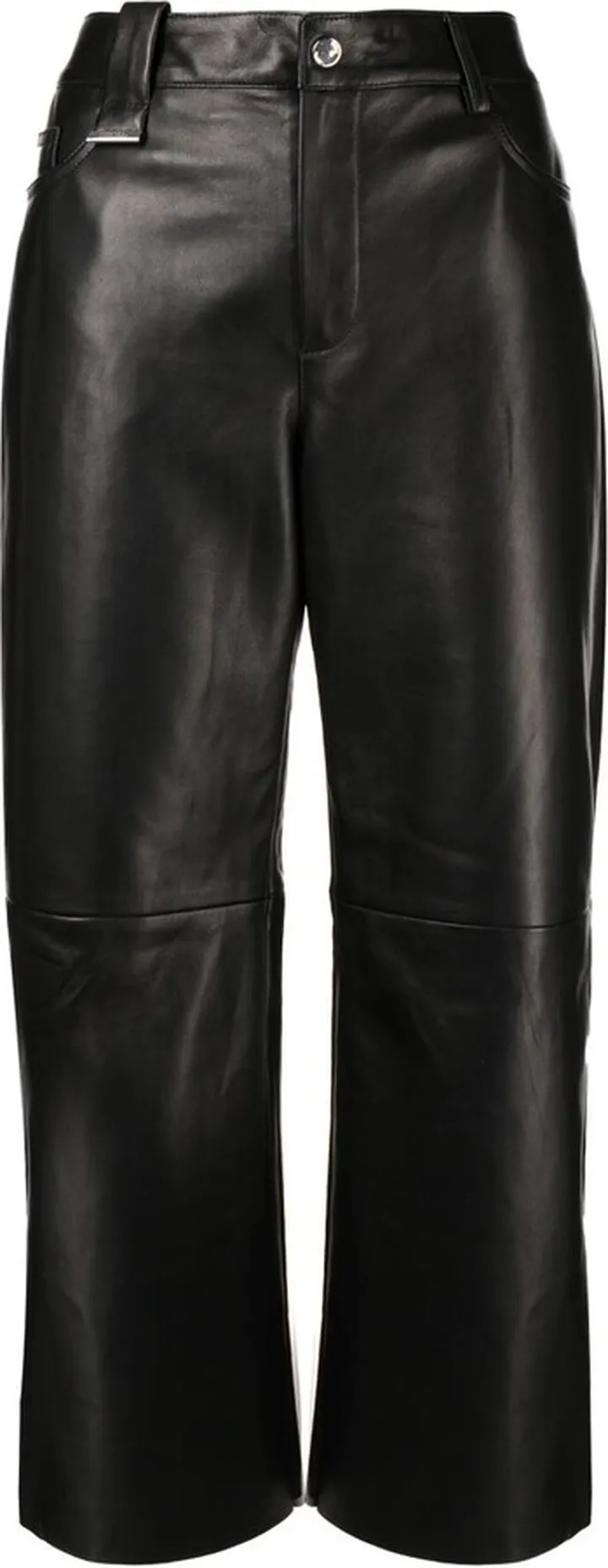 High-Waist Wide-Leg Leather Trousers