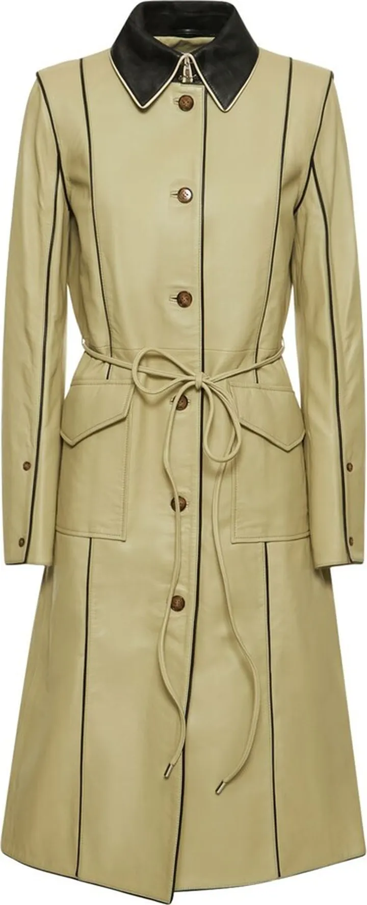 Amalie leather long coat