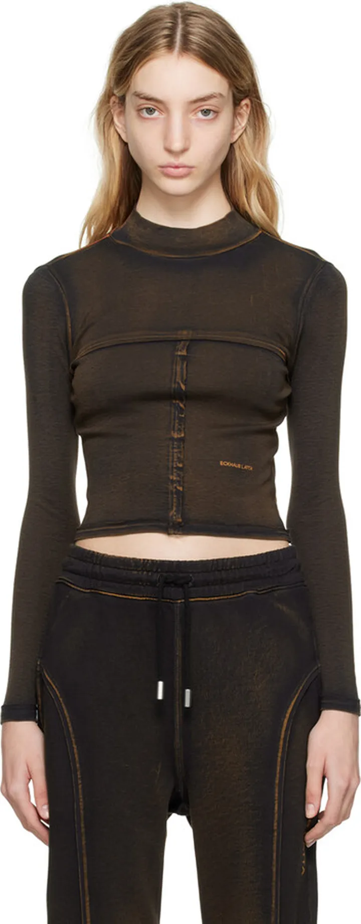 Eckhaus Latta Black Lapped Baby Turtleneck