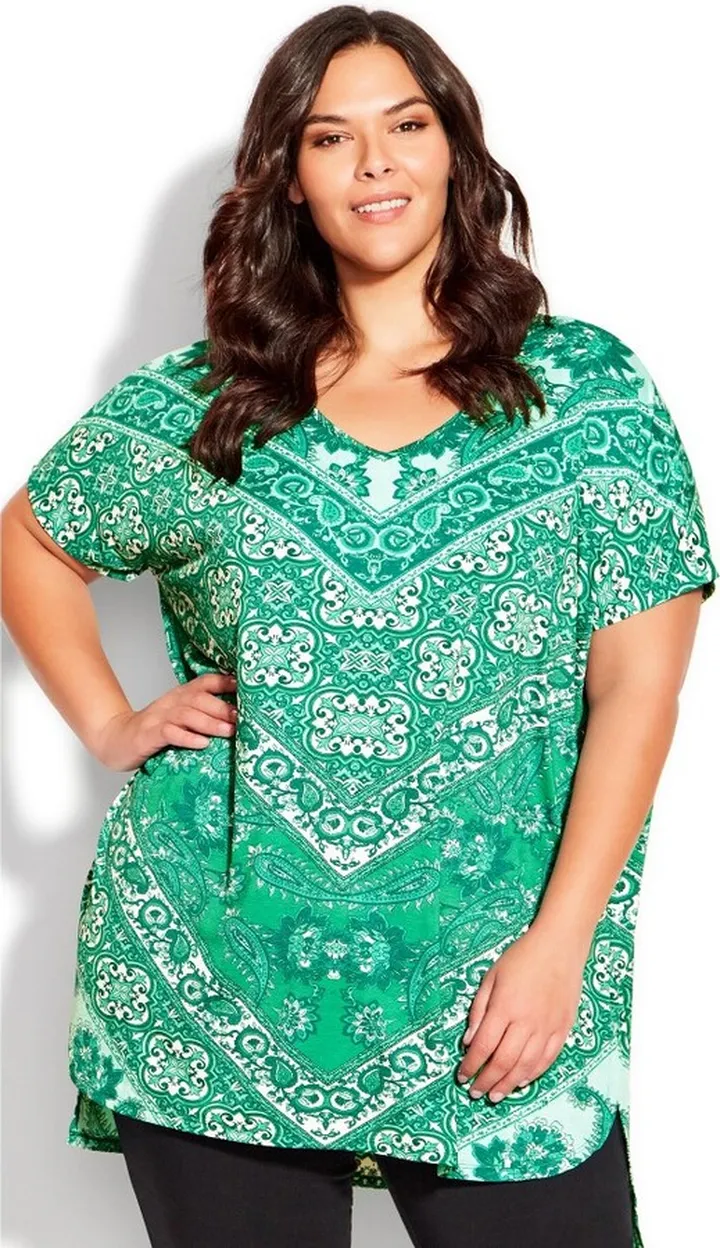 AVENUE | Women's Plus Size Cassie Tunic - aquamarine - 30W
