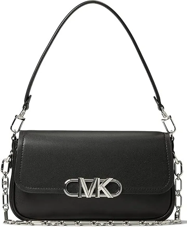 MICHAEL Michael Kors Parker Medium Convertible Pouchette Shoulder (Black) Shoulder Handbags