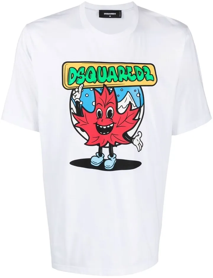 cartoon-print T-shirt