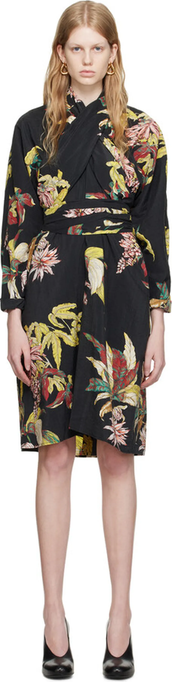 LEMAIRE Multicolor Knotted Midi Dress