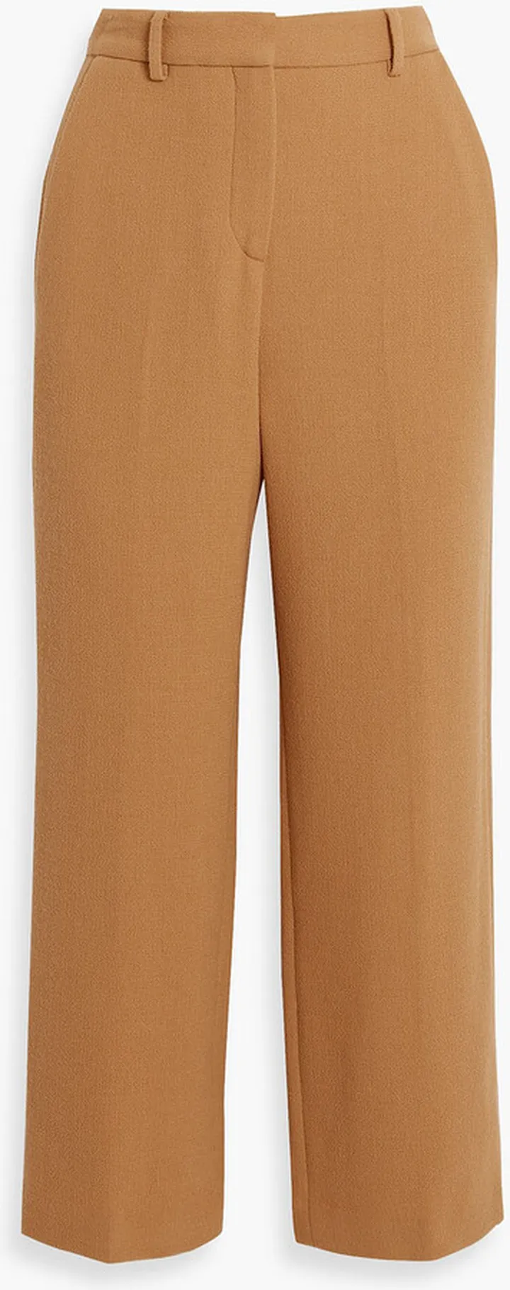 Cropped wool-crepe straight-leg pants