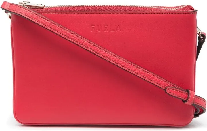 Double-Pocket Leather Clutch Bag