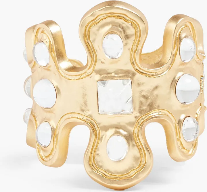 Gold-tone crystal cuff