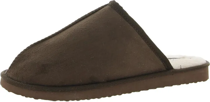 Kapten Mens Faux Fur Slip On Slide Slippers