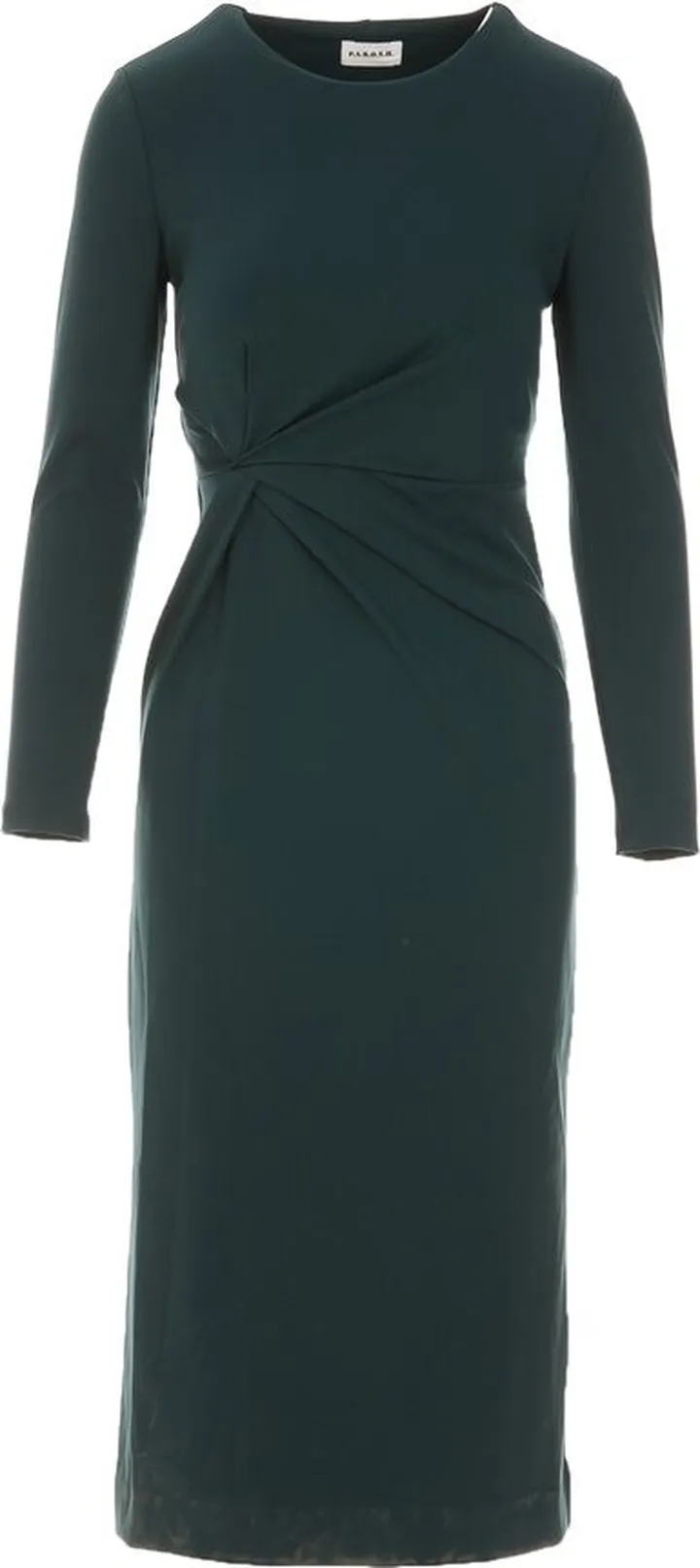 P.A.R.O.S.H. Gathered-Detail Crewneck Midi Dress