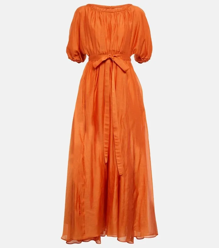 Fresia cotton and silk maxi dress