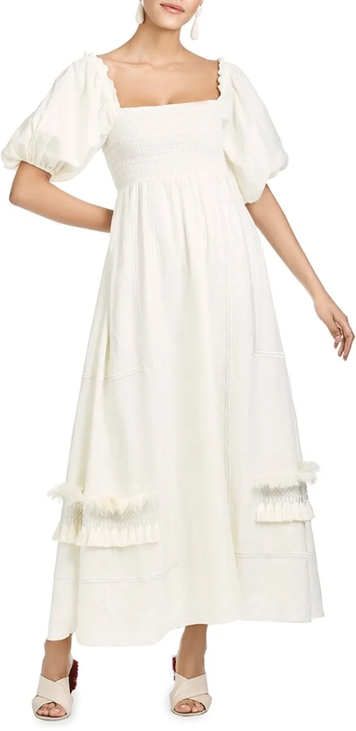 Gabby Puff-Sleeve Maxi Dress