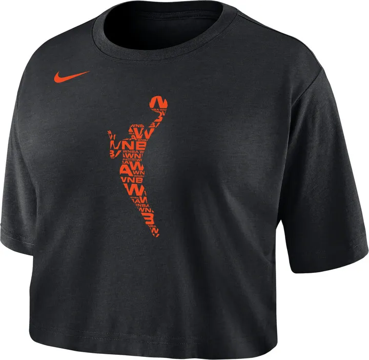 Team 13 Nike Women's WNBA Cropped T-Shirt in Black