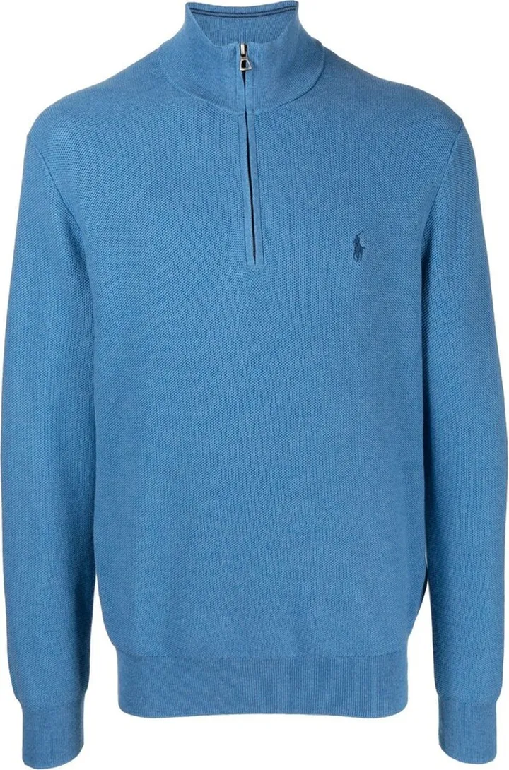 Mesh-Knit Quarter-Zip Jumper
