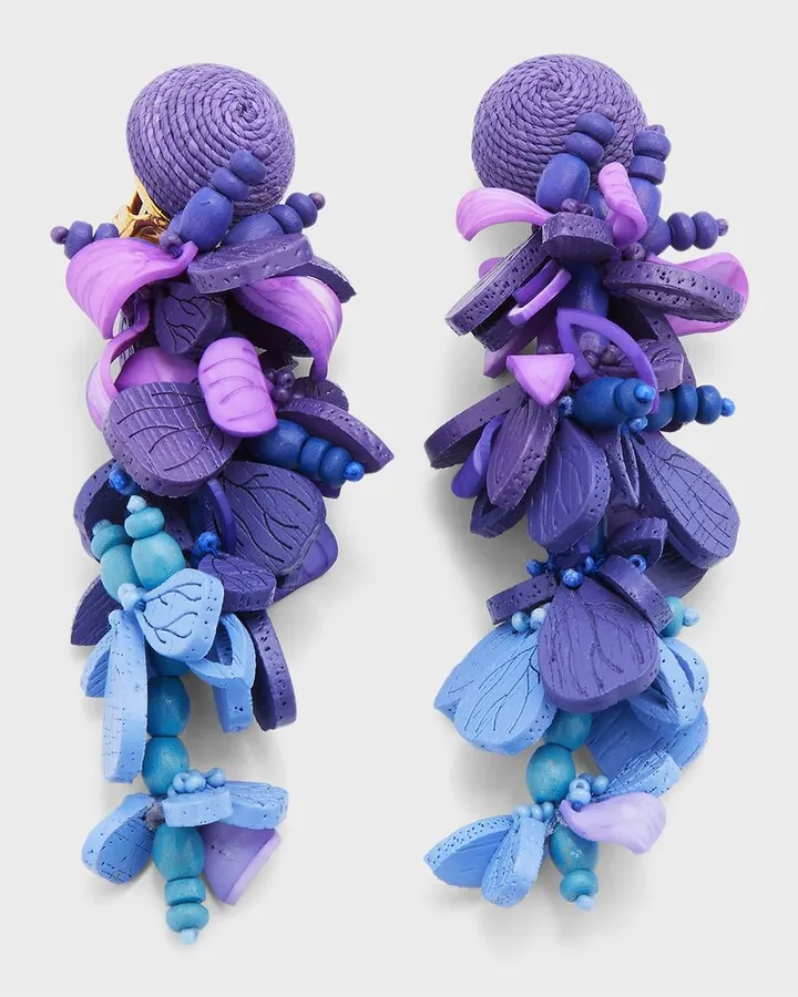 Wooden Flower Cluster Earrings