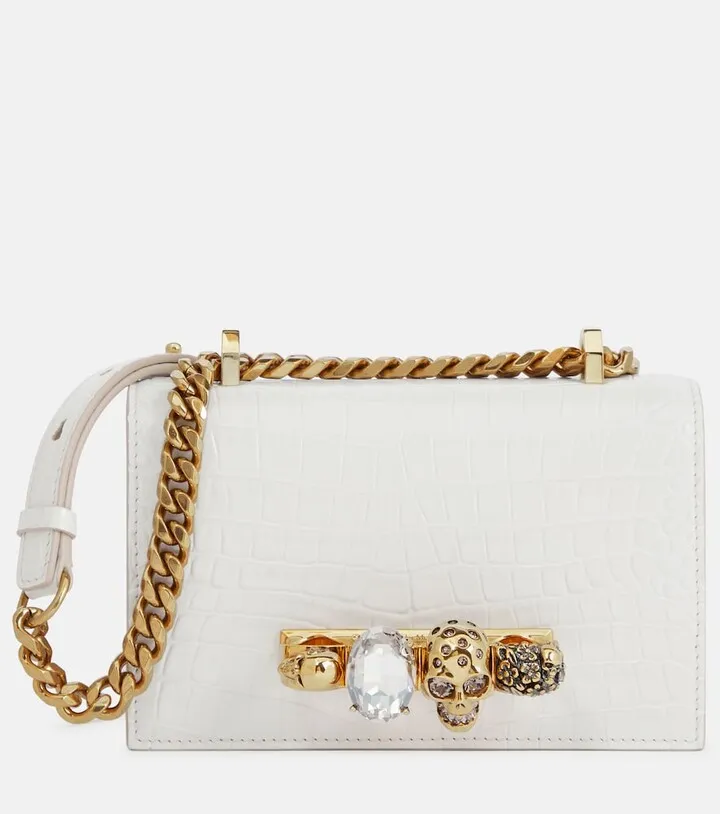 Jewelled Satchel Mini leather crossbody bag