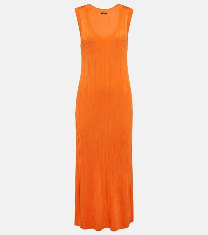 Ribbed-knit midi dress