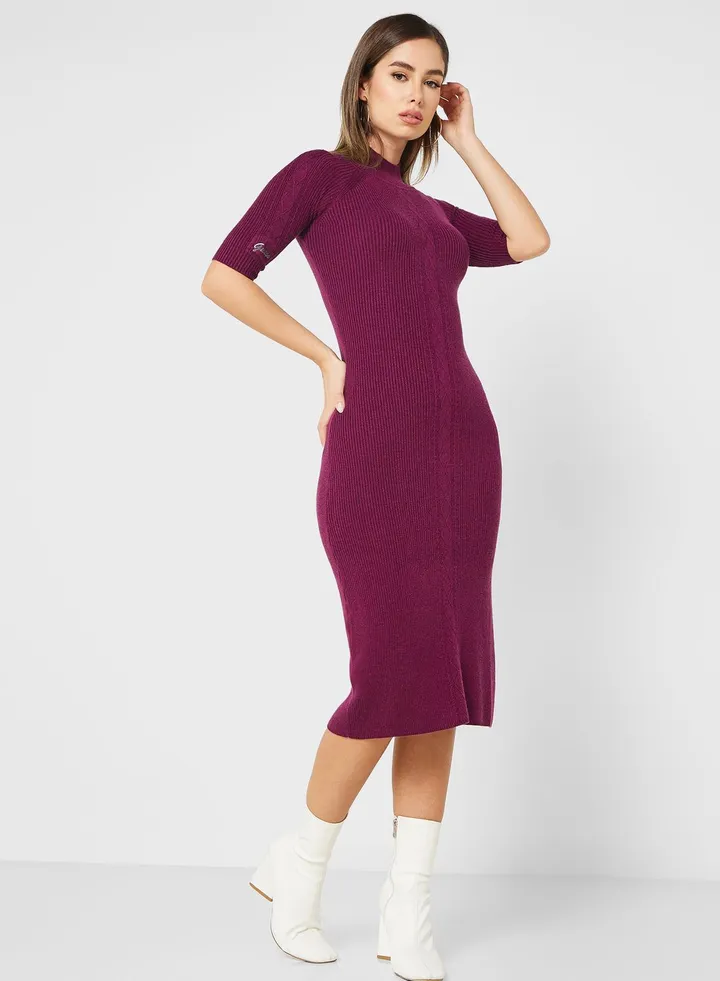 High Neck Bodycon Dress