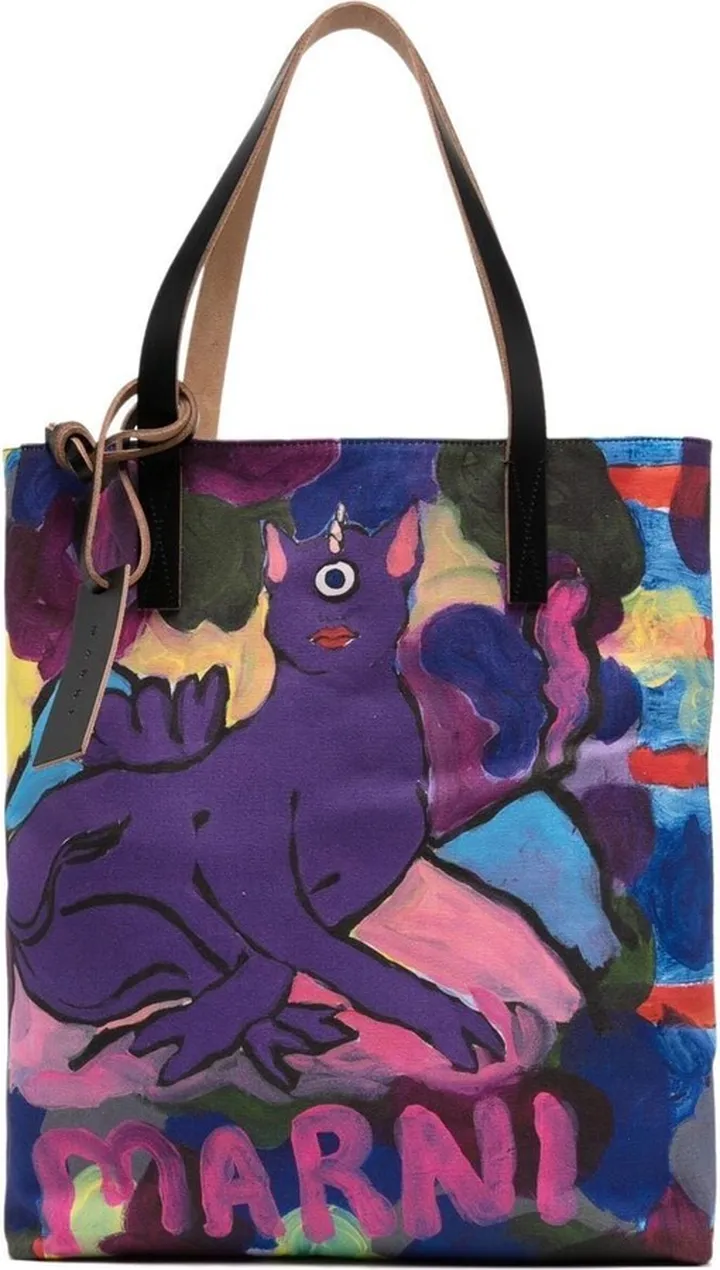 Cotton Graphic-Print Tote Bag