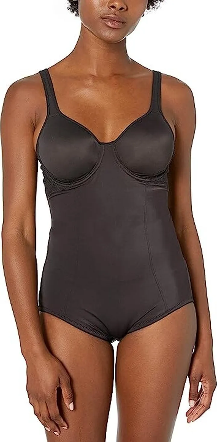 Maidenform Womens Firm Foundations Built-in Bra Body Shaper (Black) Women's Jumpsuit & Rompers One Piece