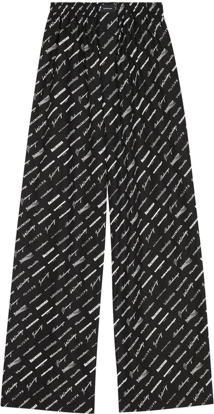 Logo Print Wide-Leg Trousers