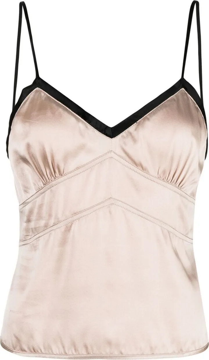 V-neck silk cami top