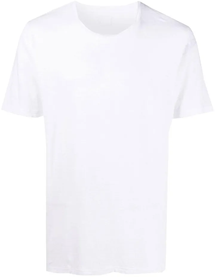 round-neck linen T-shirt