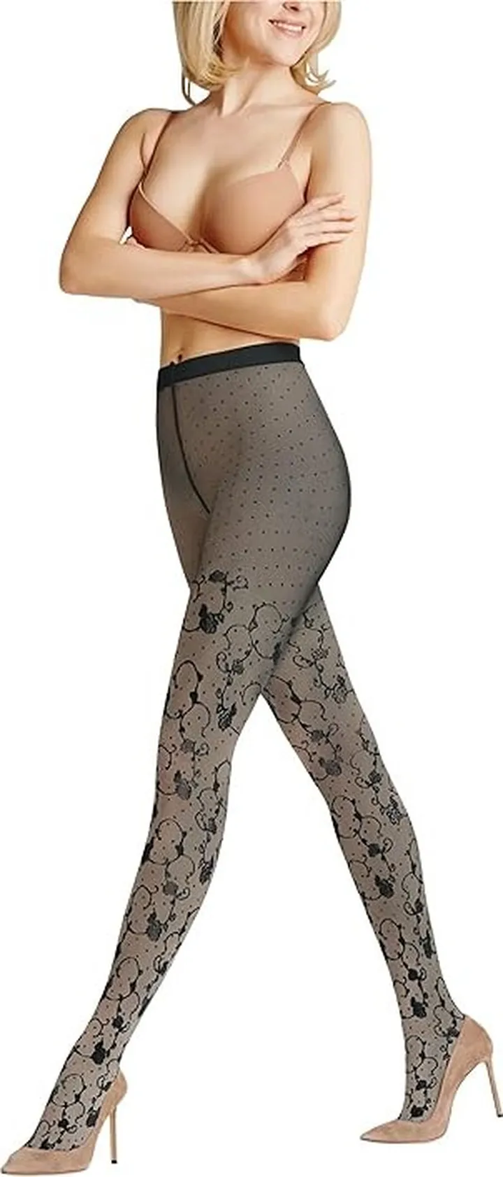 Falke Poetic Cloud Tights (Black) Women's Crew Cut Socks Shoes