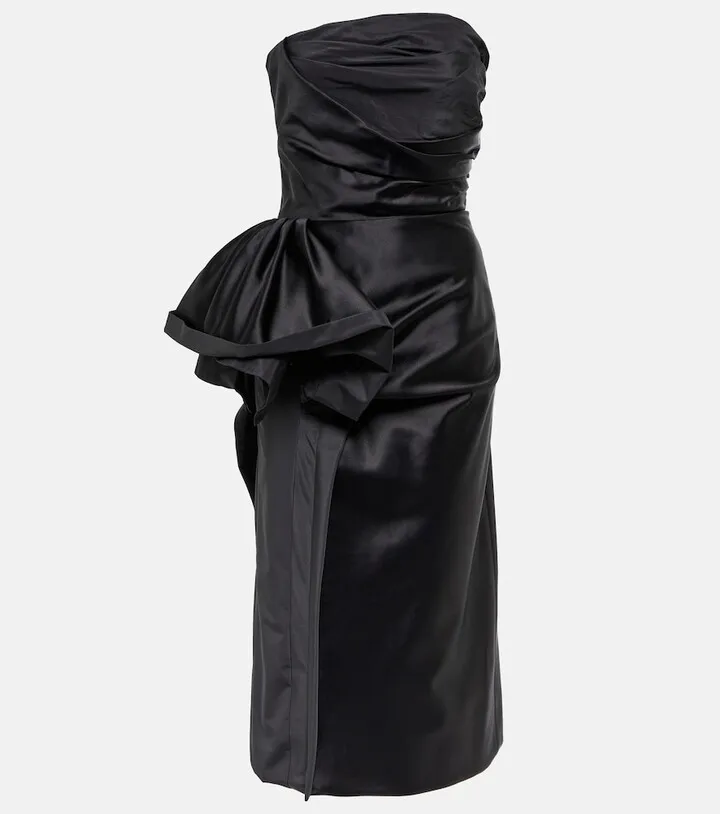 Draped silk and cotton dress