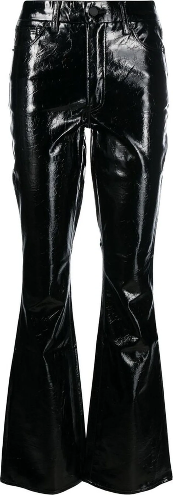 High-Shine Faux Leather Trousers