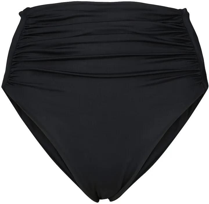 Ruched high-rise bikini bottoms