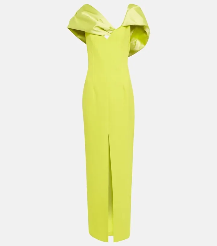 Abra crepe and satin gown