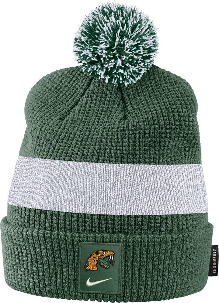 Florida A&M Nike Unisex College Pom Beanie in Green