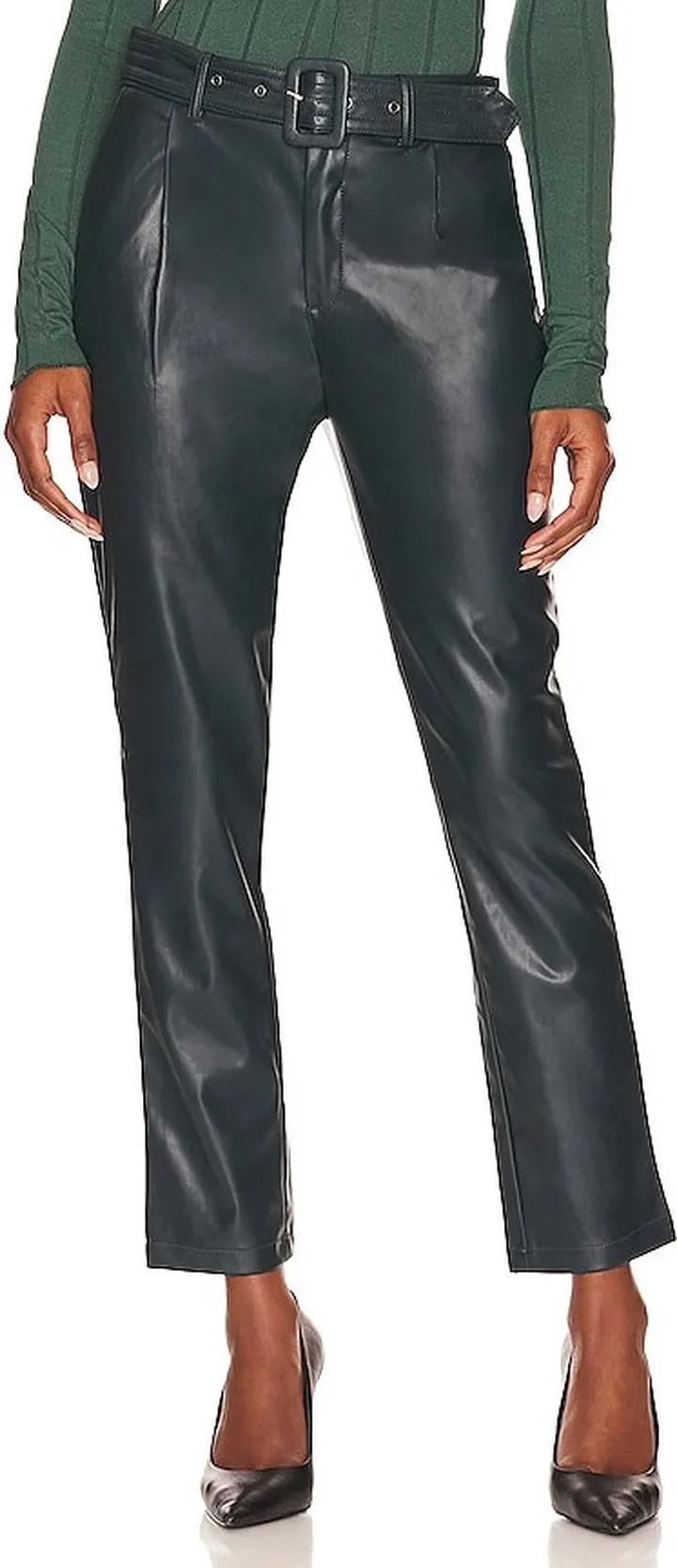 Belted Faux Leather Pant